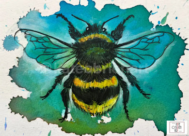 Green Bumble Bee Art Print Manchester