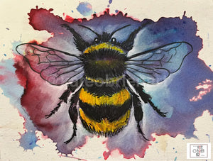 Purple Bumble Bee Art Print Manchester