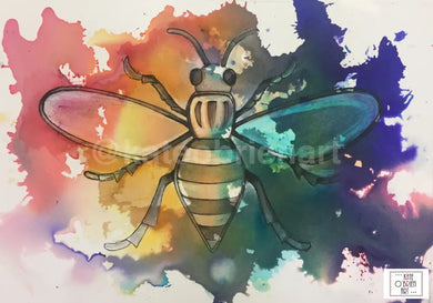 Rainbow Worker Bee Art Print Manchester