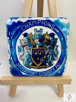 Stockport County Champions Printed Wooden Magnet