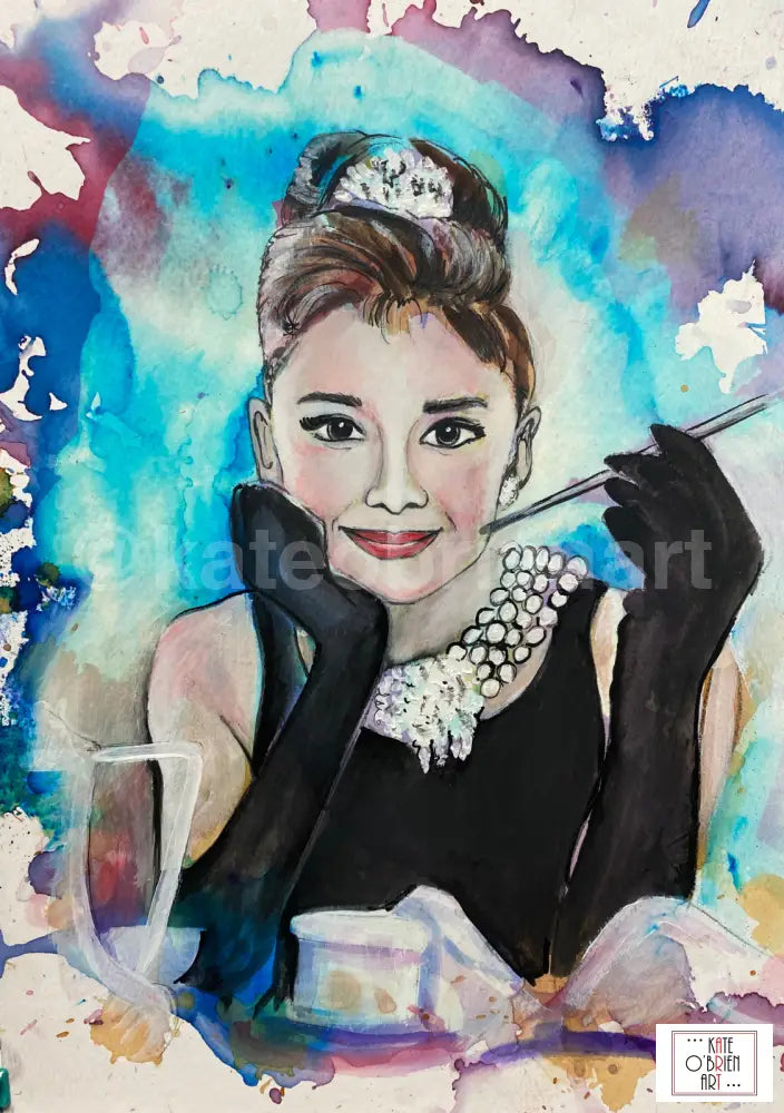 Audrey Hepburn Breakfast At Tiffany's original painting – Kate O