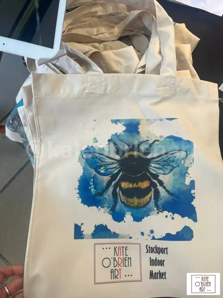 Blue Bumblebee Tote Bag