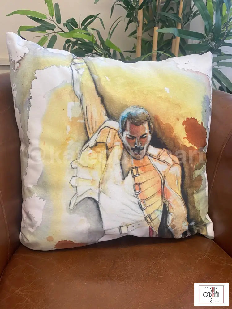 Freddie Mercury Cushion Kate O Brien Art