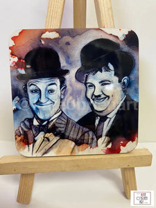 Laurel And Hardy Printed Wooden Magnet