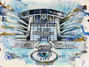 Manchester City Treble Winners 22/23 Print Art