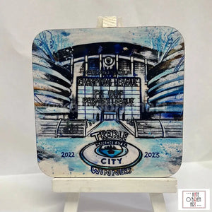 Manchester City Treble Winners Printed Wooden Magnet
