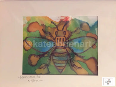 Manchester Worker Bee In Green Greetings Card