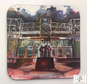 Old Trafford Printed Wooden Magnet Manchester Art