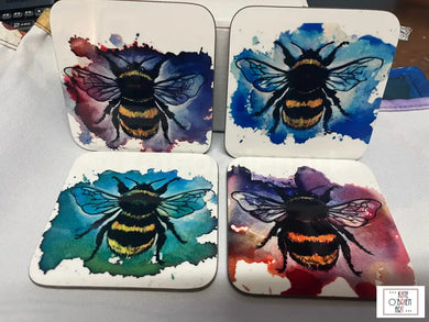 Set Of Four Bumble Bee Coasters
