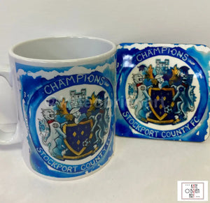 Stockport County Champions Mug And Coaster Set