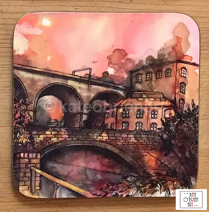 Stockport Mersey And Viaduct Printed Wooden Magnet