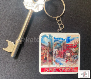 Stockport Triptych In Red Keyring