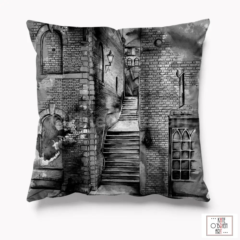 Stockport Turners Steps Monochrome Cushion