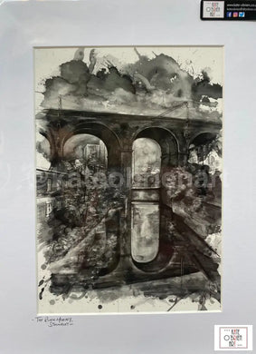 The River Mersey Stockport In Monochrome Art Print